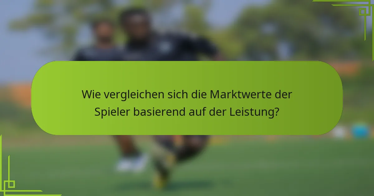 Wie vergleichen sich die Marktwerte der Spieler basierend auf der Leistung?