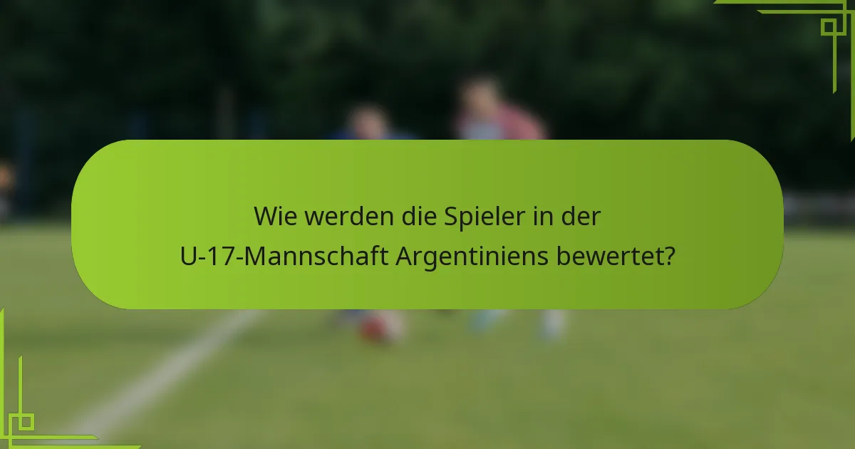 Wie werden die Spieler in der U-17-Mannschaft Argentiniens bewertet?